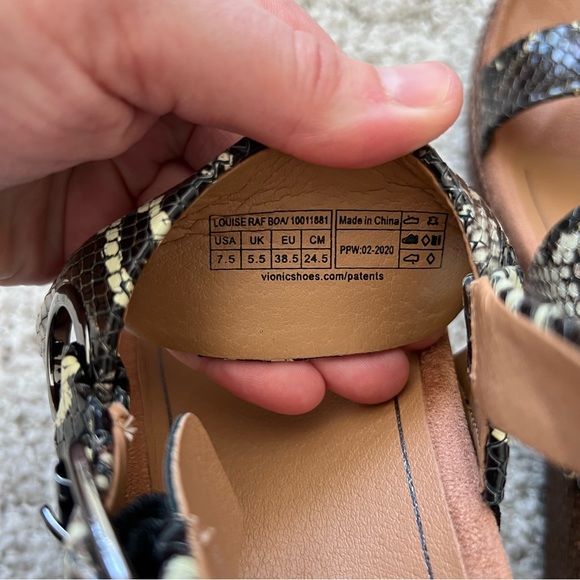 New Vionic Louise Platform Slingback Black Raffia Boa size 7.5 - Picture 3 of 6